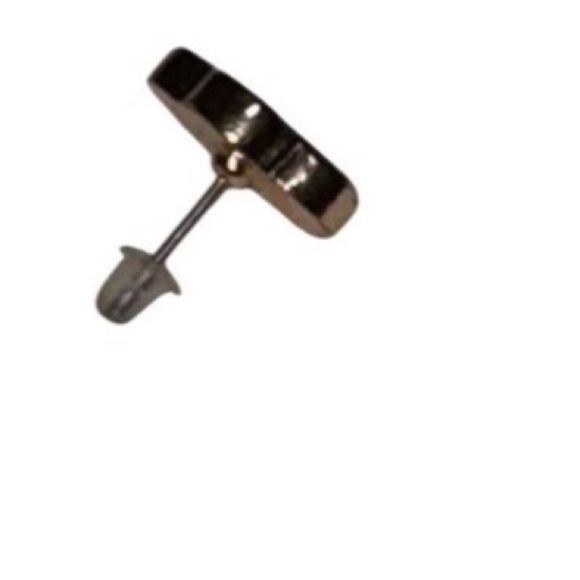 Gold and Black Clover Stud Earrings Post back von Cleef style - Picture 4 of 6